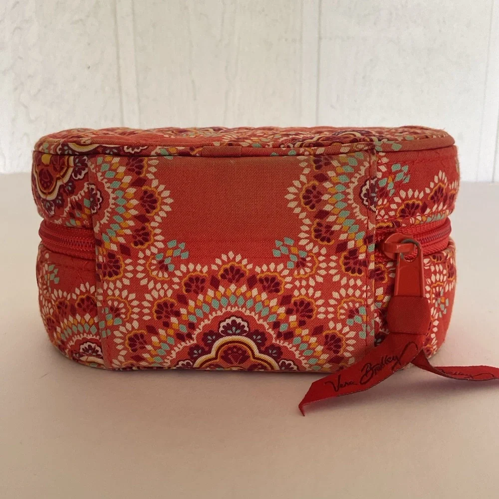 Retired Vera Bradley Coral Travel Jewelry box Case